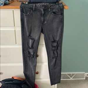 American Eagle black ripped jeans